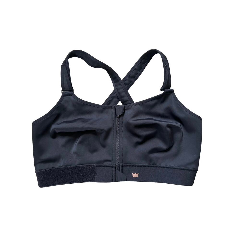 SHEFIT Flex Sports Bra Size 5 Luxe Black Front Zip Adjustable High Impact